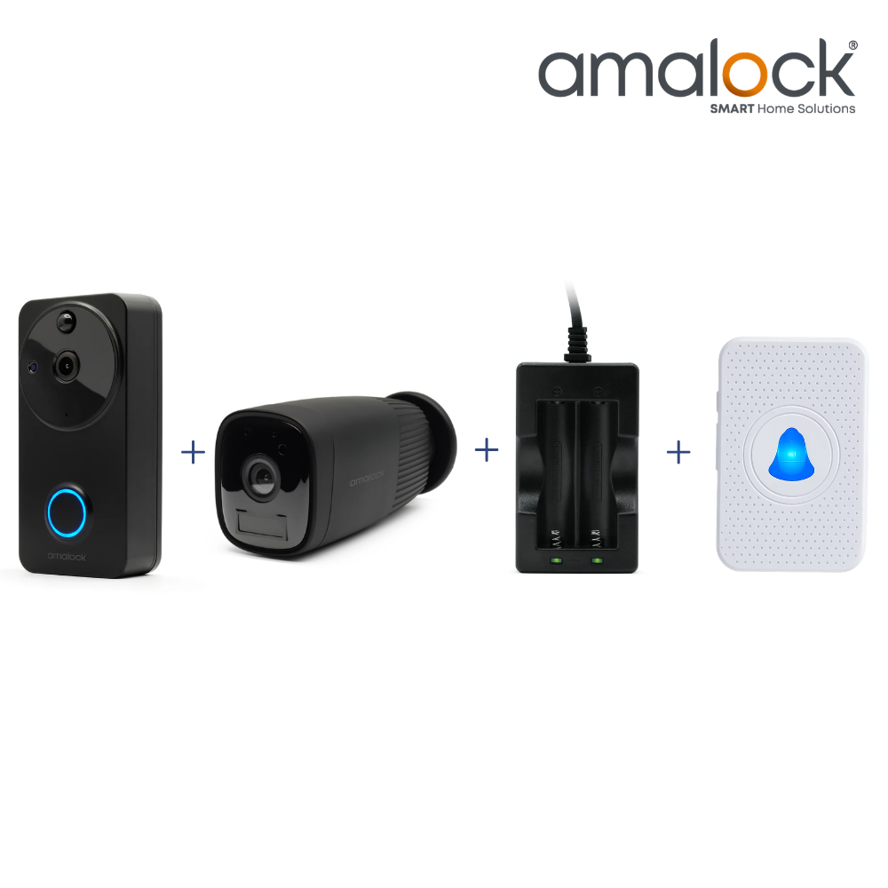 DB721-B-KIT – Black Video Doorbell and Wireless Camera Kit