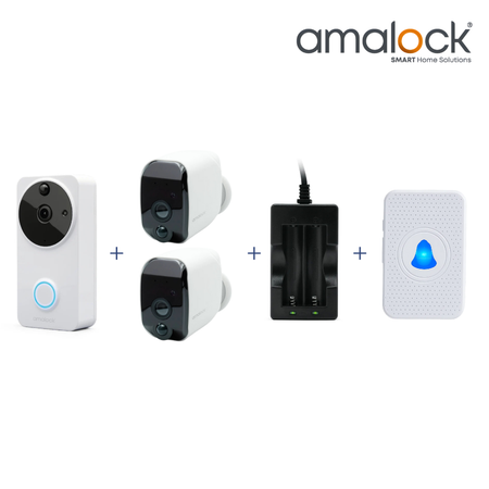 DB801-W-KIT – White Video Doorbell and 2x Wireless Camera Kit