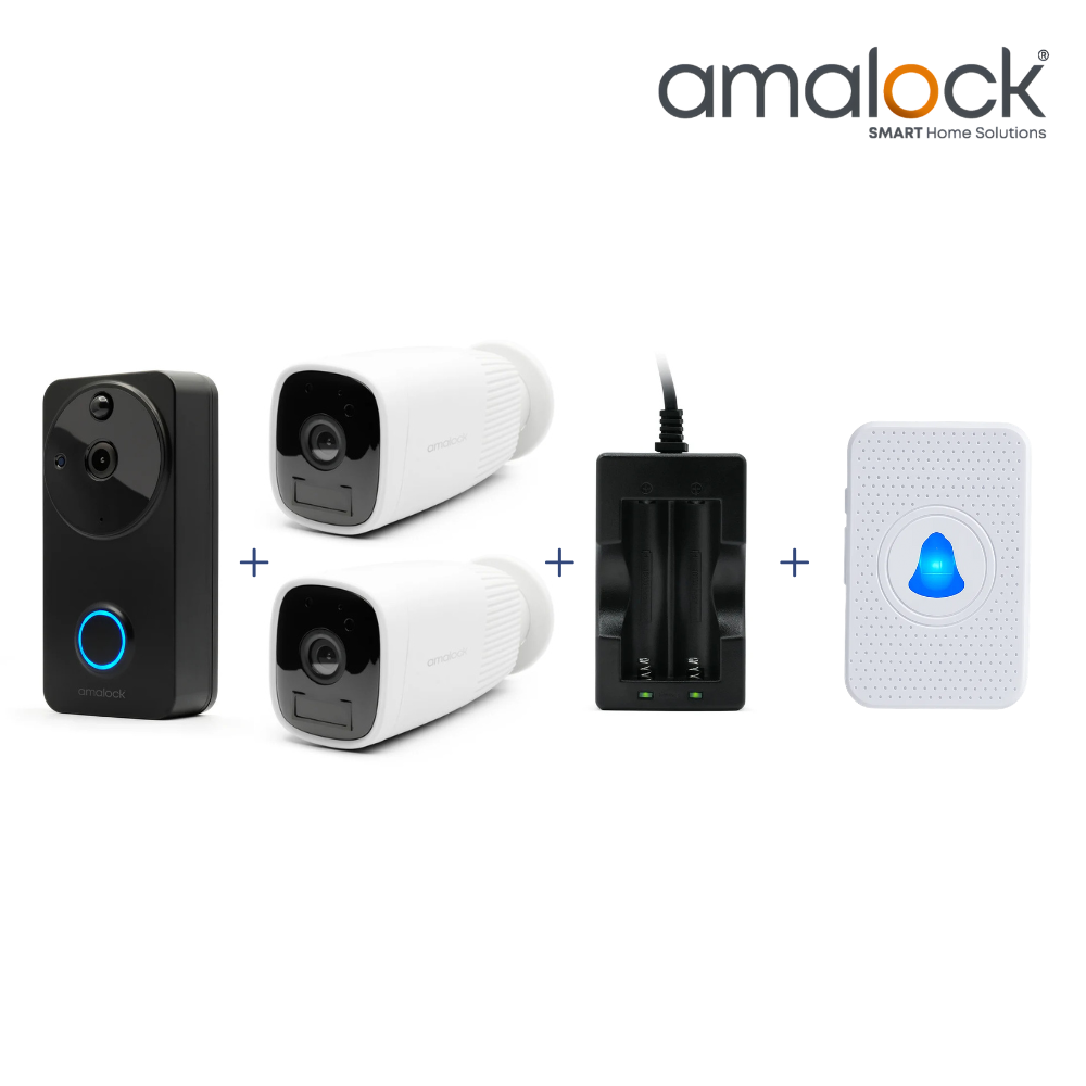 DB811-B-KIT – Black Video Doorbell and 2x Wireless Camera Kit