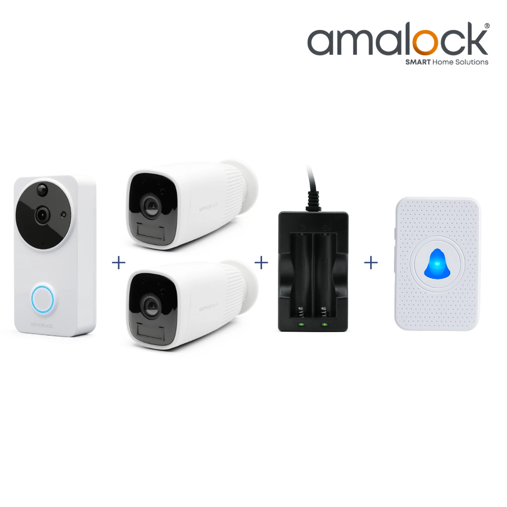 DB811-W-KIT – White Video Doorbell and 2x Wireless Camera Kit