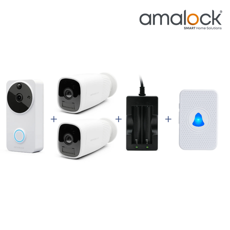 DB811-W-KIT – White Video Doorbell and 2x Wireless Camera Kit
