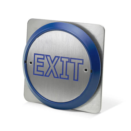 SecureMyDoor PBT-860BS Series exit button with black plastic cover and push-to-exit functionality for access control systems