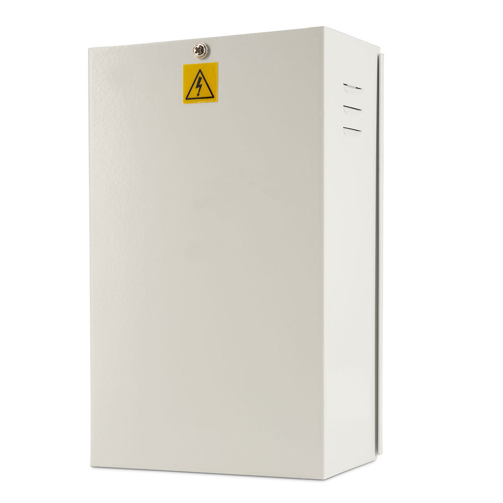 SecureMyDoor PS12V-AC-3A small box power supply switch with input and output connectors for electronic systems