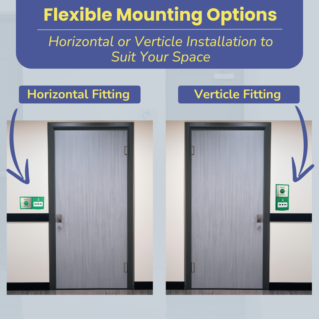 Exit Button & Resettable Call Point Dual Unit - Strong Surface Mount Backbox with Easy Installation, Brushed Stainless Steel Exit Button - Ideal for Commercial & Residential Buildings