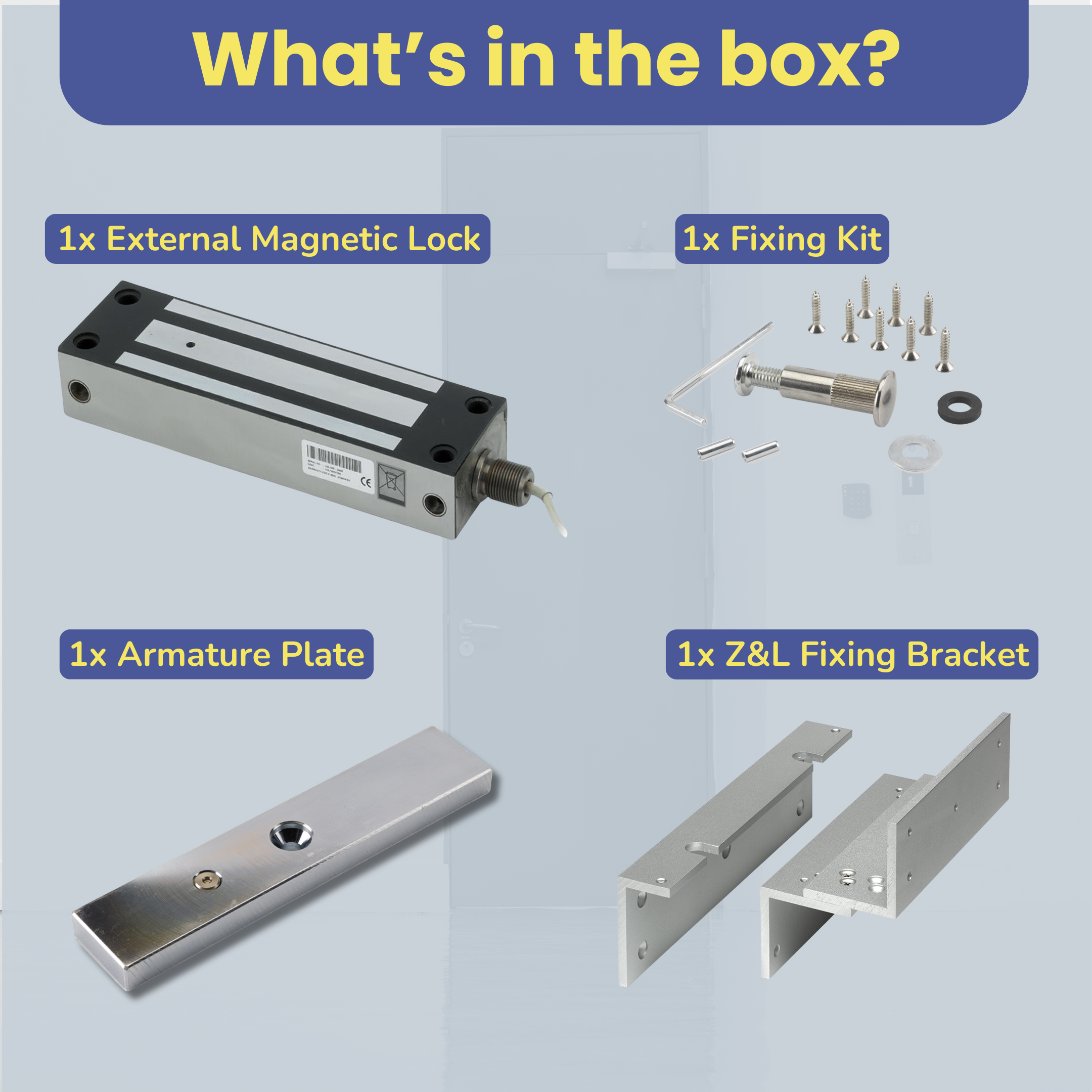 IP67 External Weatherproof Maglock with Z&L Fixing Bracket | for Access Control Door or Gate Magnet Lock | 545KG Strong Holding Force | Fail Safe Magnetic Lock | Outdoor Use - SecureMyDoor