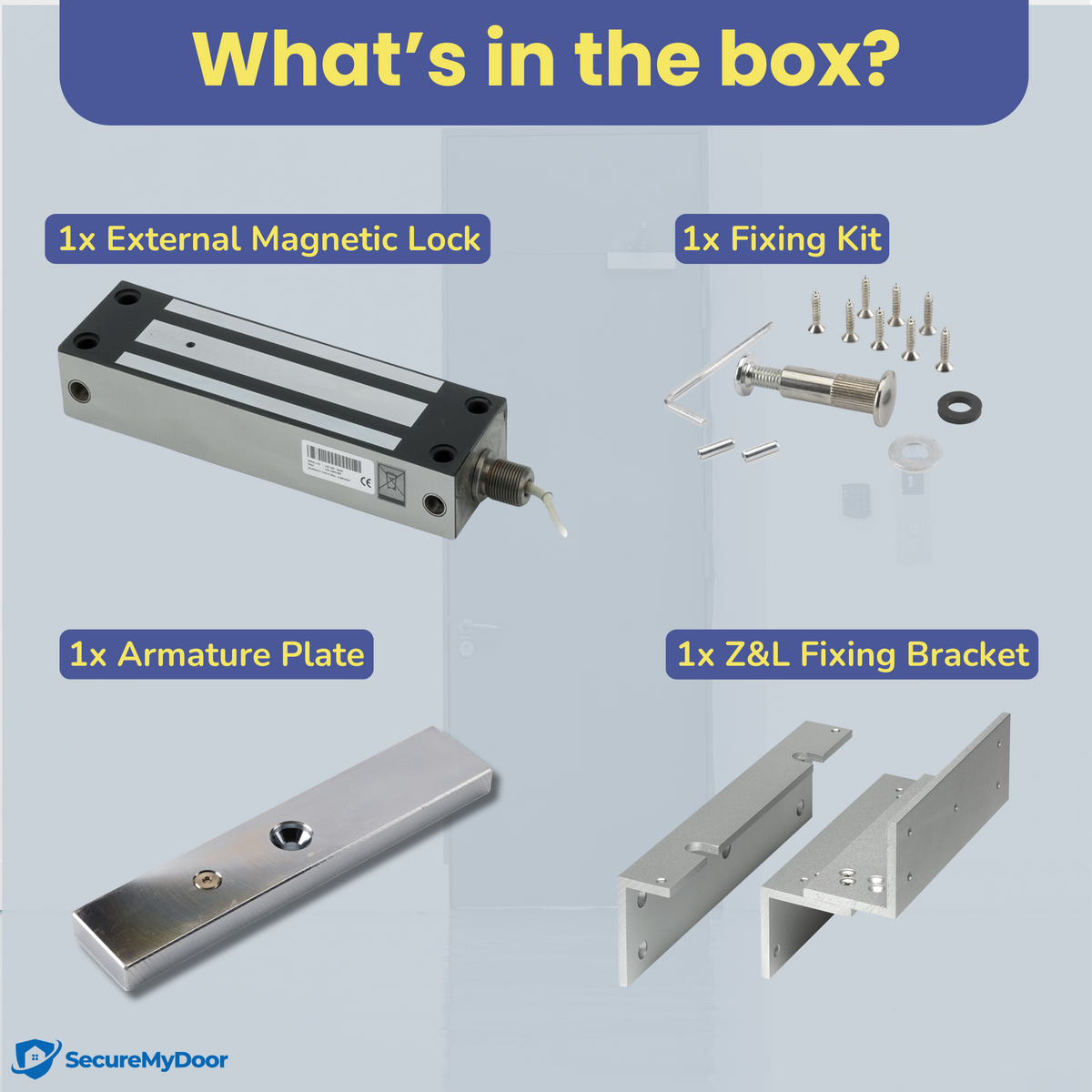 IP67 Weatherproof Maglock with Z&L Fixing Bracket | 545KG Strong Holding Force | Fail Safe Feature | for Access Control Door or Gate Magnet Lock - SecureMyDoor