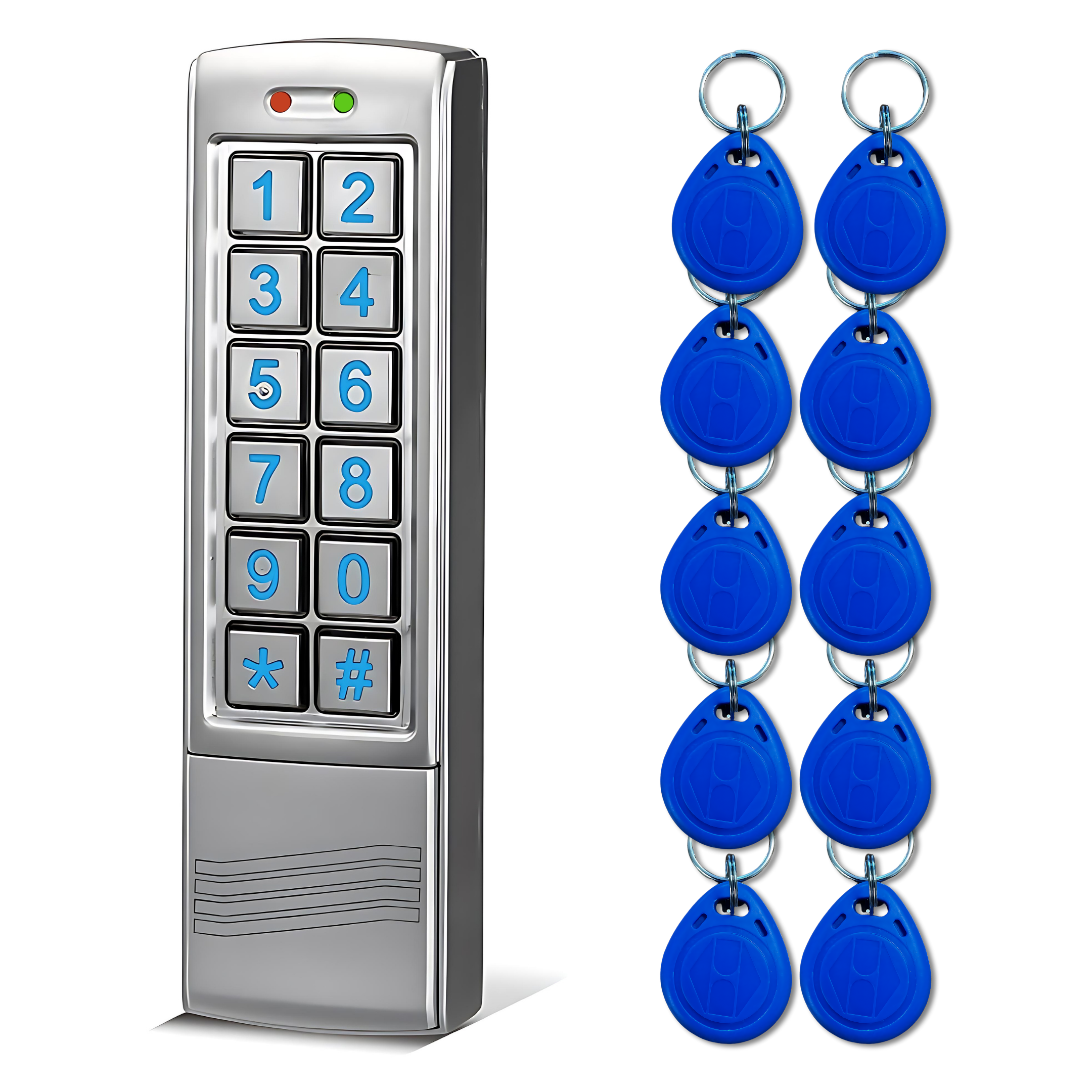 Standalone IP65 Proximity Keypad with x10 RFID fobs for Door Entry Sys ...