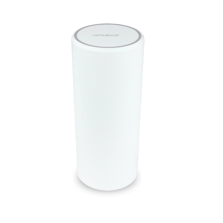 Amalock Smart Living Wi-Fi Booster and Repeater by SecureMyDoor, compact device for extending Wi-Fi signal range.