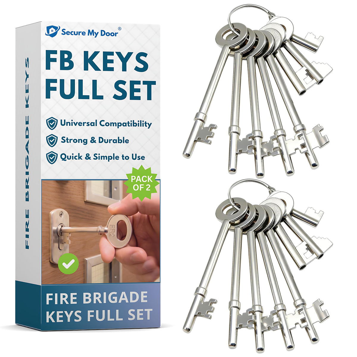 Fire brigade key set, pack of 2